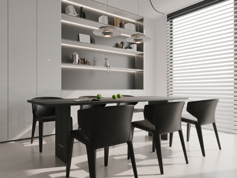 Modern Dining Table and Chair Black Dining Table