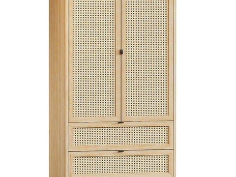 Wabi-sabi Style Rattan Wardrobe