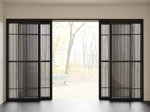 Silly sliding door solid wood sliding door grille door