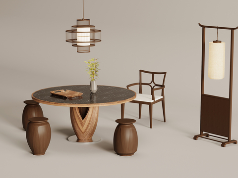 New Chinese Dining Table and Chair Round Table