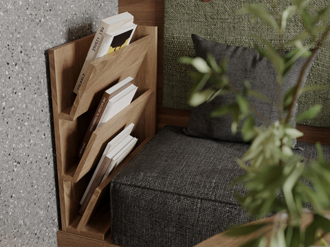 Log Style Bookshelf Magazine Rack