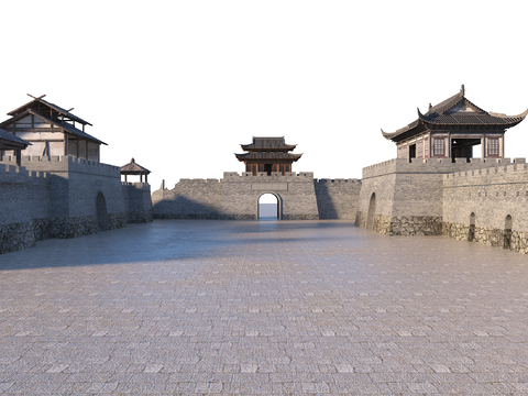 Chinese-style City Gate Tower City Wall City Tower City Gate Ancient Architecture