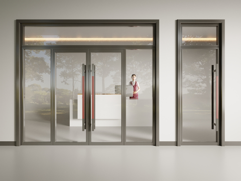 Modern glass door double door