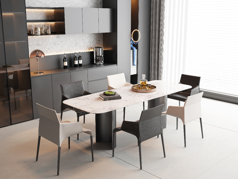 Modern Dining Table and Chair Rectangular Dining Table and Chair