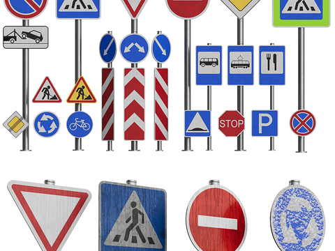 Modern Traffic Warning Signs Signs