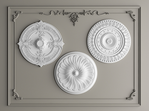 French Craving lamp panel plaster components