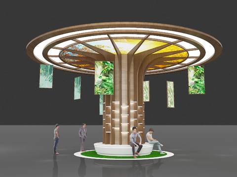 Modern Science and Technology Tree Package Pillar