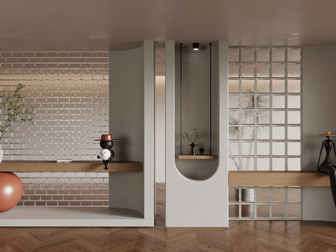 Wabi-sabi Style partition wall glass brick