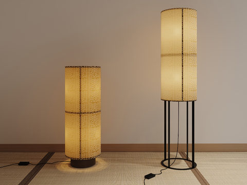 Japanese and paper floor lamps