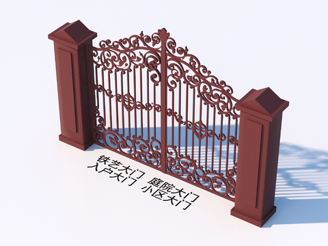 European-style wrought iron gate, courtyard gate, entrance gate, community gate