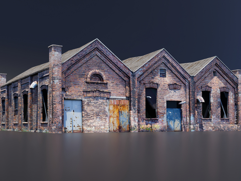 Post-war wind red brick house appearance old factory building