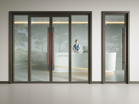 Modern glass door double door