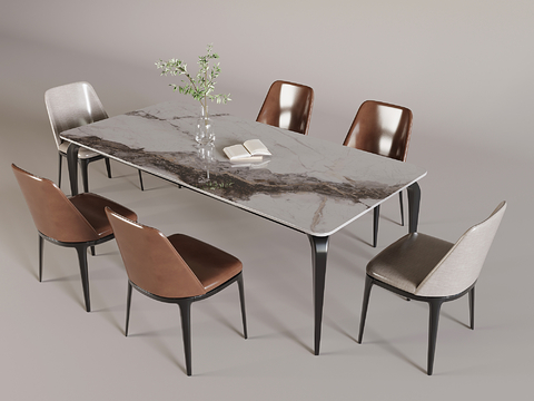 Rock Board Dining Table and Chair