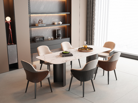 Italian Dining Table and Chair Rectangular Dining Table and Chair