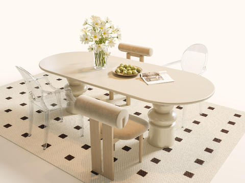 Cream Style dining table and chair