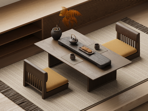 Japanese Tea Table and Chair Tatami Tea Table