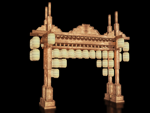 New Chinese Ancient Building Archway National Tide Entrance