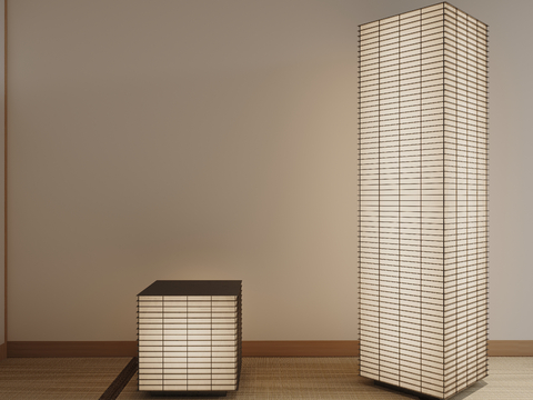 Japanese and paper floor lamps