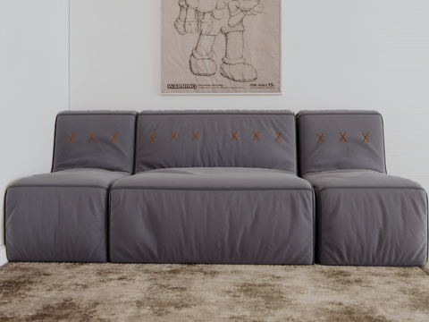 Modern three-person sofa sofa