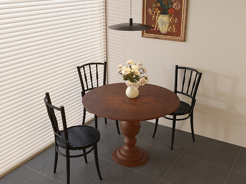 Middle style dining table and chair