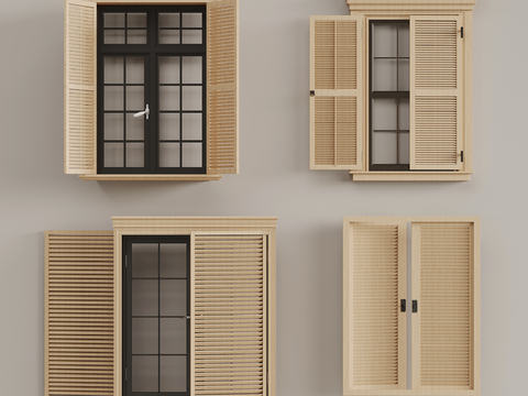 Modern louver shutter door casement window