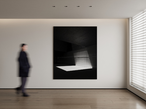 modern decorative painting black and white painting architectural painting