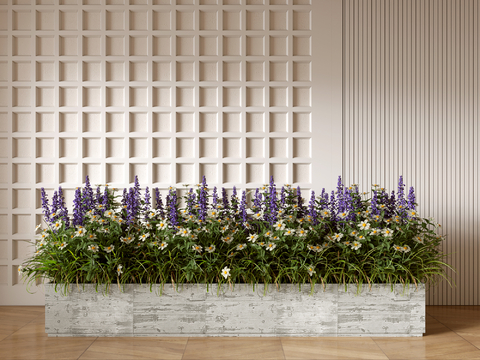 Modern Lavender Flower Box Flower Groove Plant Pile