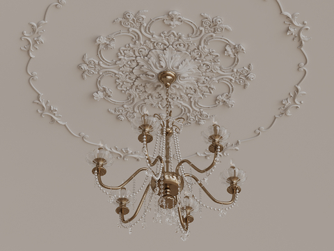 French multi-head chandelier