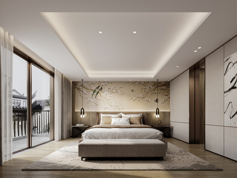 New Chinese-style master bedroom