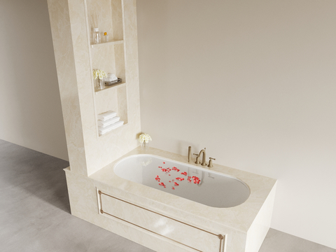 marble bathtub niche