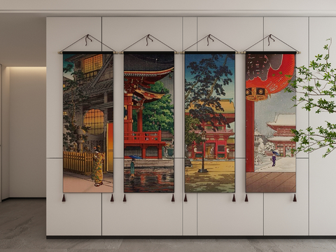 Japanese-style decorative painting scroll painting hanging painting