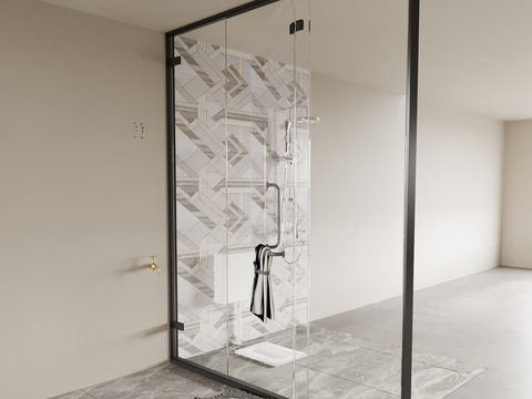 Modern shower shower with wet and dry separation