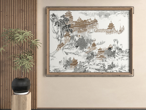 Japanese decorative painting architectural painting