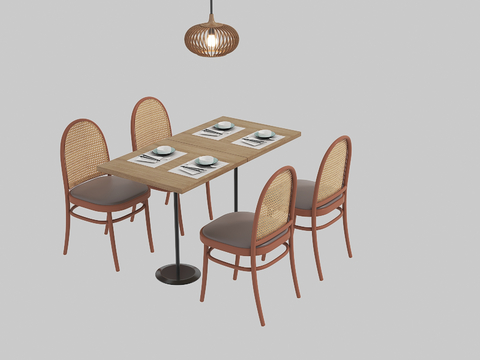 Rattan Dining Table and Chair