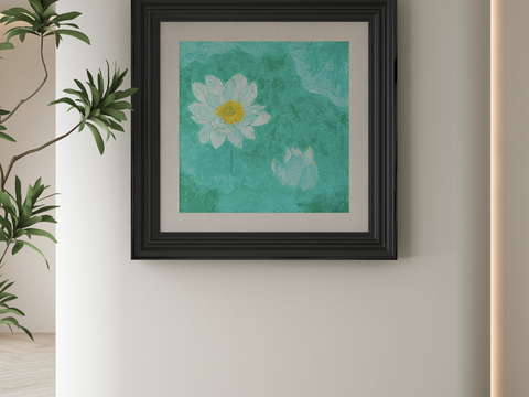 New Chinese Oil Painting Decorative Painting Lotus Hanging Painting