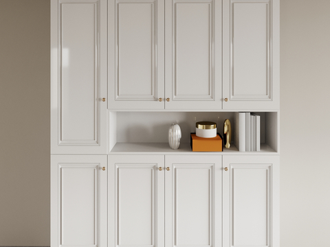 Cream Style Entrance Cabinet Shoe Cabinet