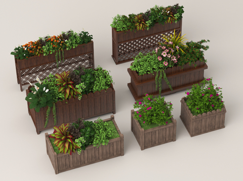 Modern Flower Box Potted Plant