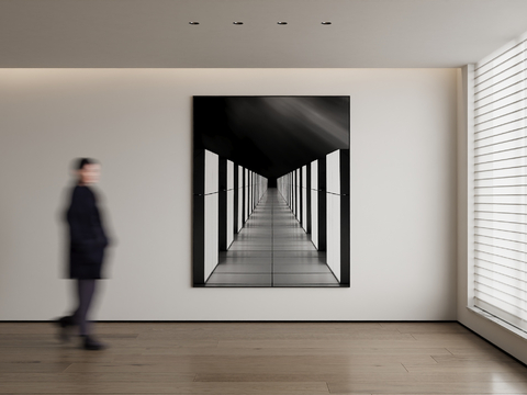 Modern Decorative Painting Black and White Hanging Painting Architectural Painting