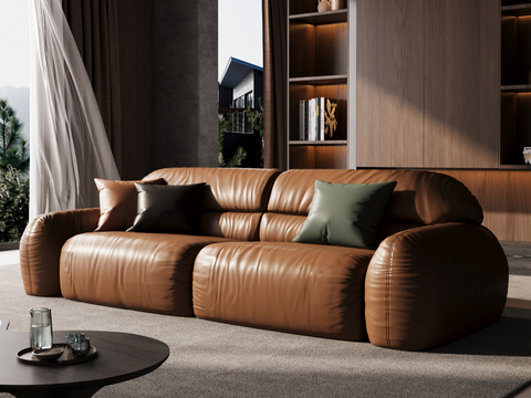 Italian Sofa Double Sofa Leather Sofa