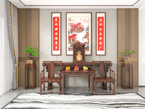 New Chinese-style Table God of Wealth Ness Decoration Buddha Temple