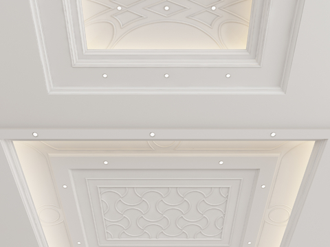 European-style carved ceiling