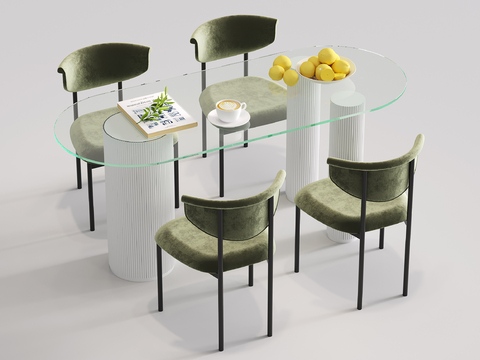 Modern Dining Table and Chair Long Arc Dining Table