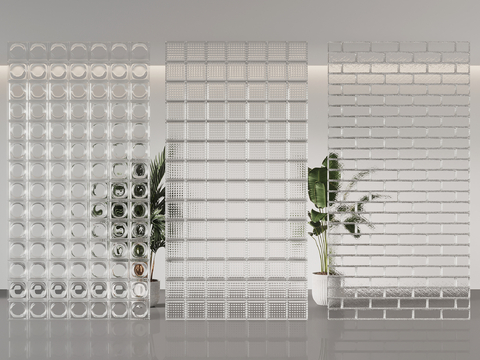 Modern glass brick partition