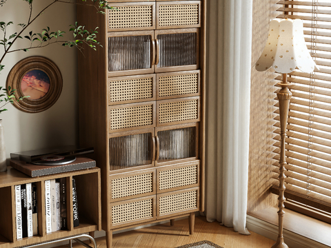 Quiet Wind Rattan Bookcase