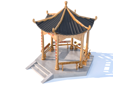 Chinese-style corner pavilion garden pavilion leisure pavilion