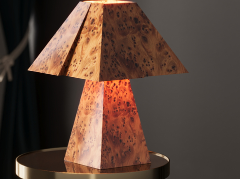 Modern art table lamp wood grain lamp