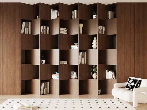 Middle Style Bookcase Shaped Bookshelf