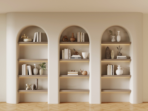 Cream Style Bookcase Bookshelf Storage Rack