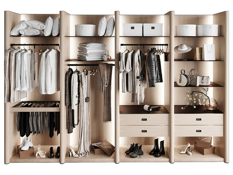 Affordable Luxury Style Wardrobe No Door Wardrobe