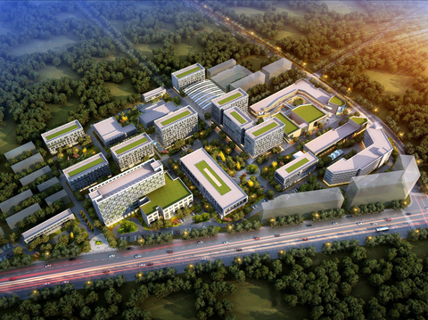 Bird's-eye view of industrial park